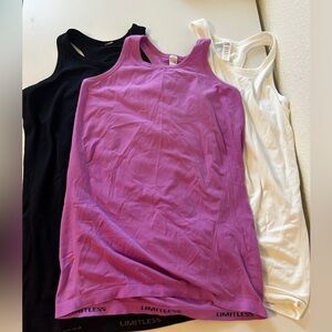 Black, White & Pinkish Athleta Tanks